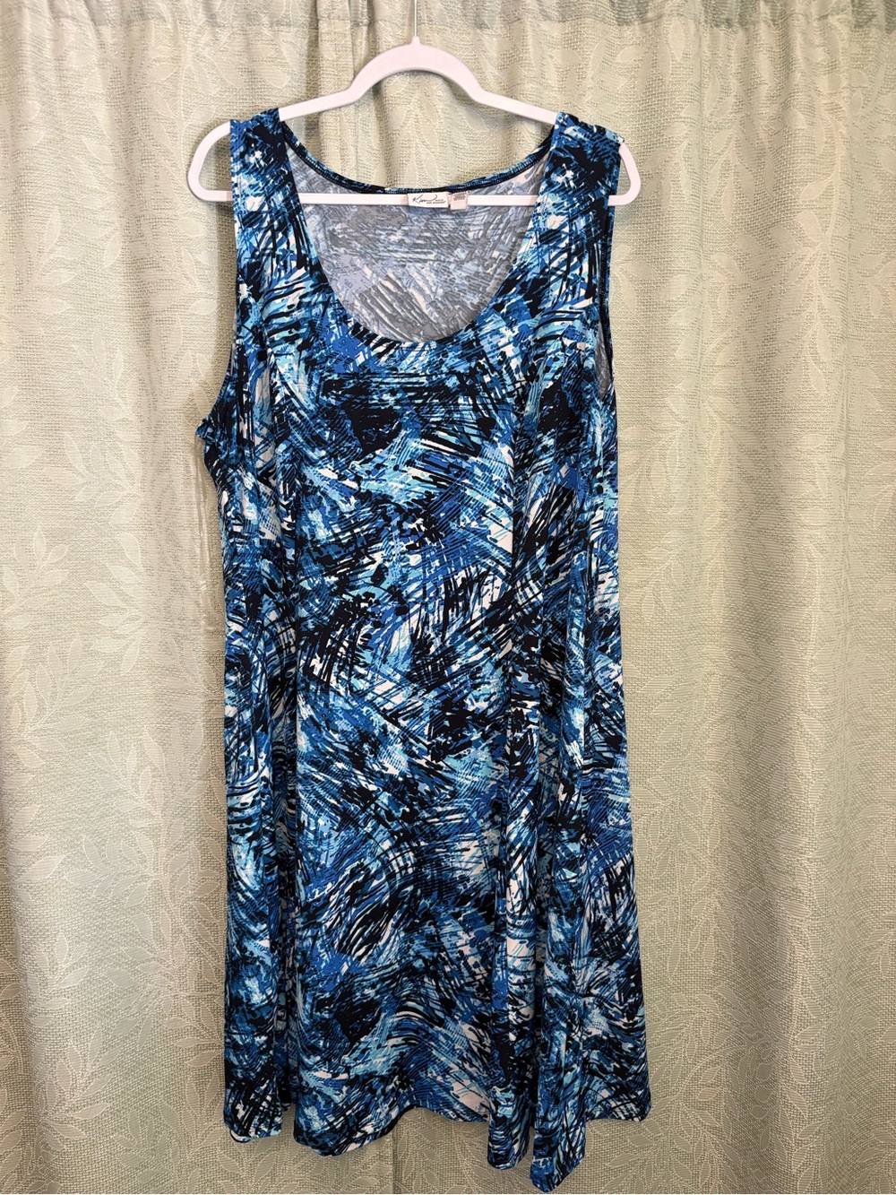 Kim Rogers Blue & Black Abstract Print Sleeveless Dress